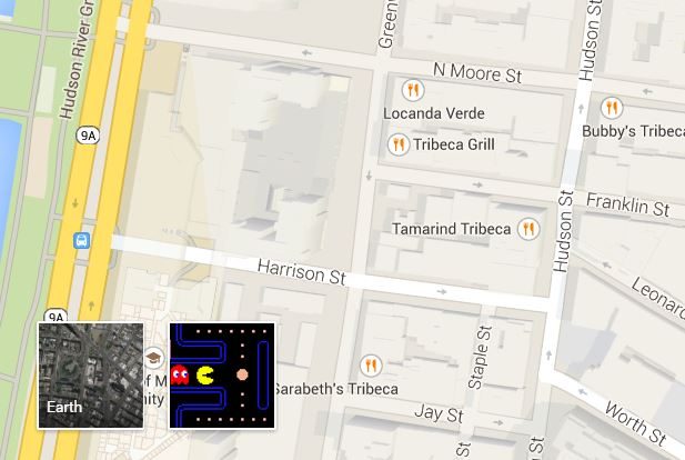 google festeja el dia de los inocentes con juego pac man en maps pacman
