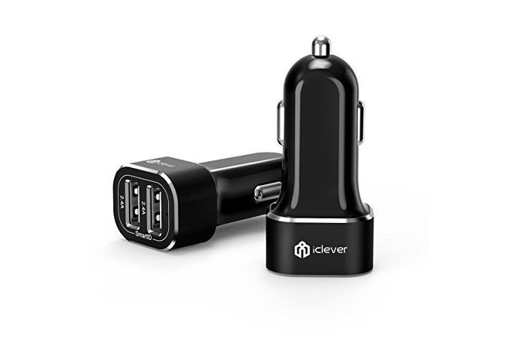 iClever-Intelligent-2-Port-4.8A-24W-USB-Car-Charger-with-SmartID-Technology-Black