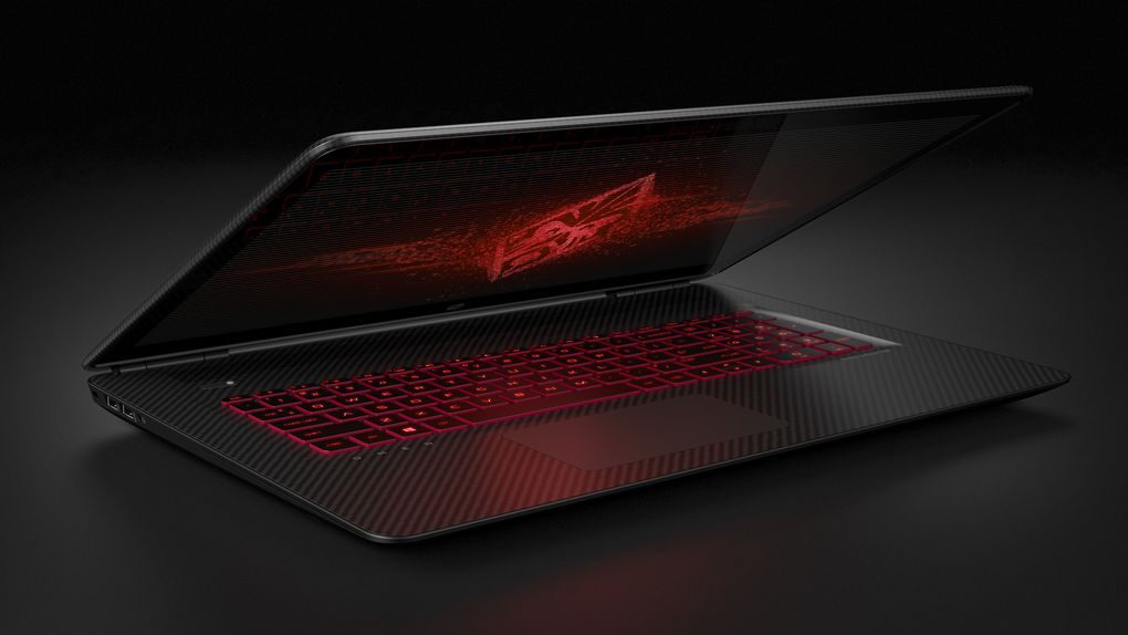 hp lanza linea enfocada gaming 17 3 omen by  right facing partially open 0