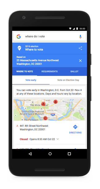google informacion eleccioness pollingplace new