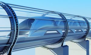 corea planea tren supersonico 67172704  monorail futuristic train in a tunnel 3d rendering
