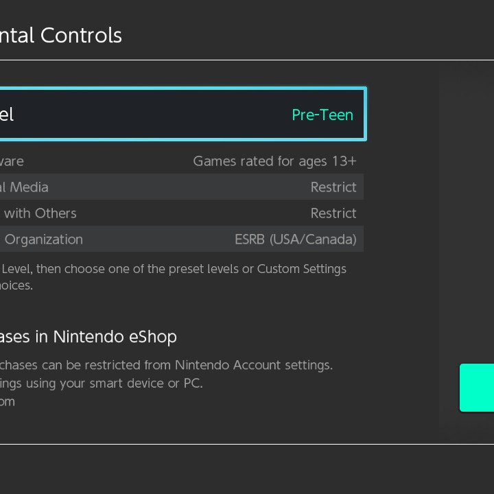 nintendo switch controles parentales pre teen restrictions 1200x800 c