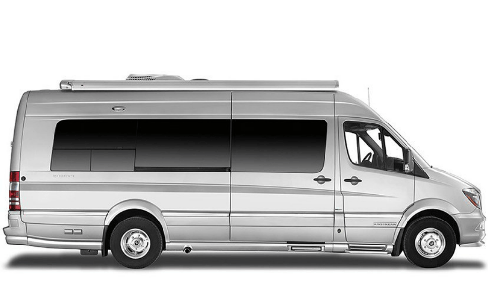 furgoneta viaje mercedes airstream interstate grand tour ext silver curb side