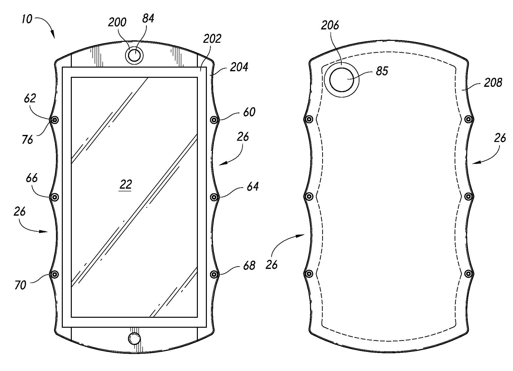Parte frontal de un supuesto celular hecho por RED