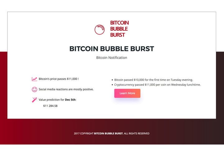 Bitcoin bubble burst