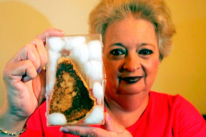 virgen maria en pan con queso