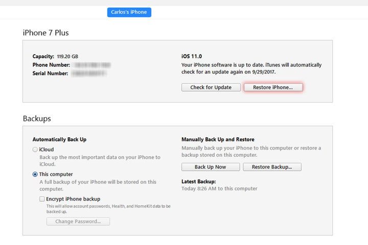 cómo pasar de una última actualización iOS a la anterior