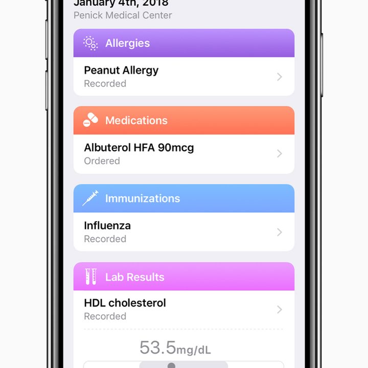 nuevo sistema operativo apple 113 iphone x health records screen 01232018