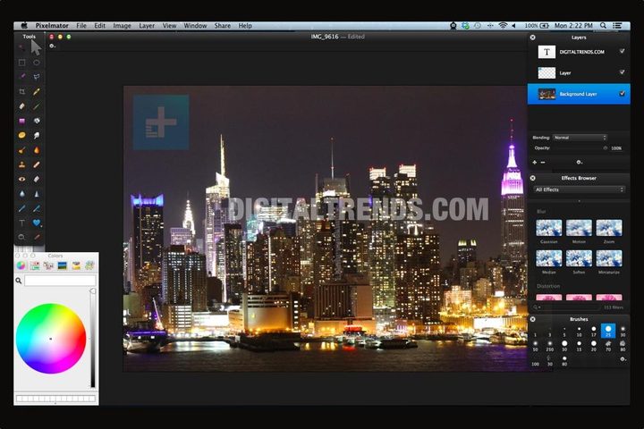 usando editor de fotos