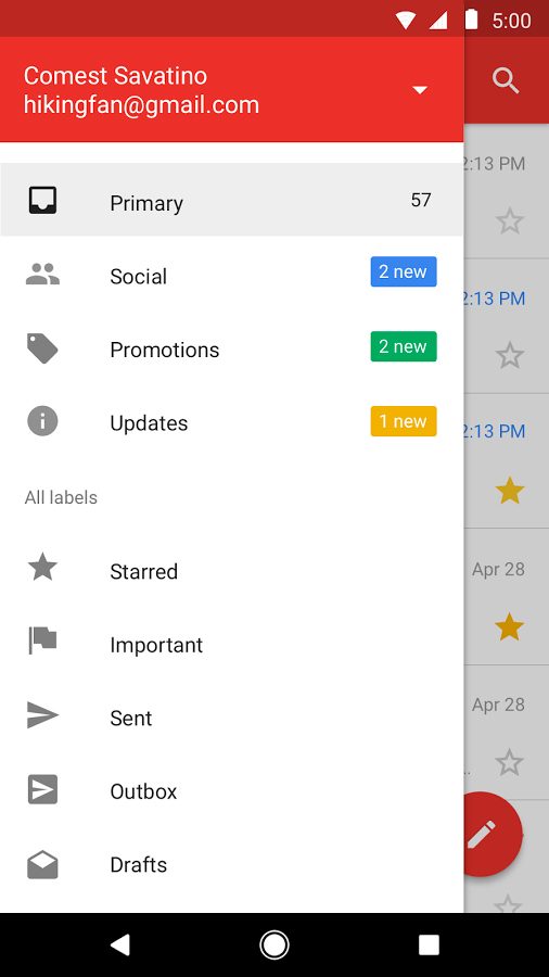 google gmail go android screenshot 2