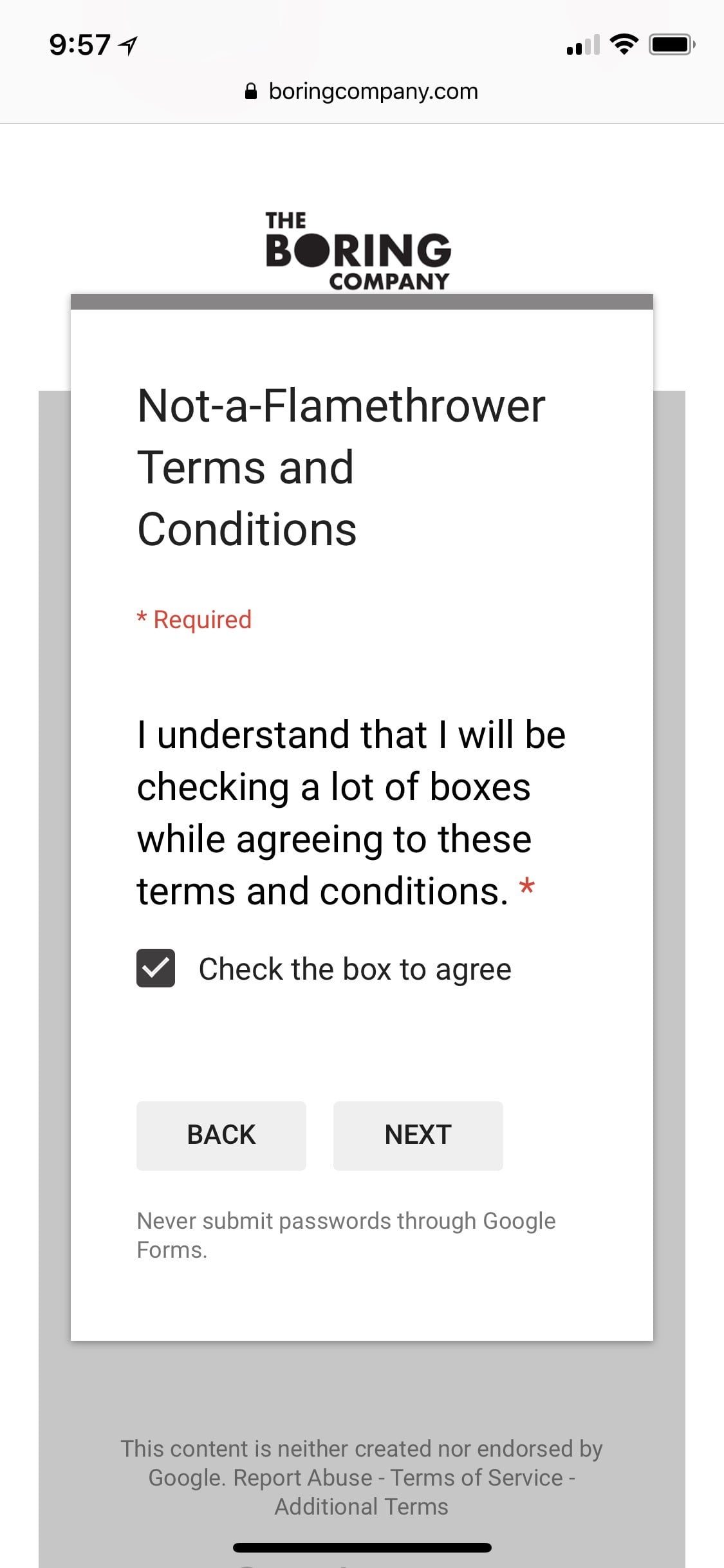 lanzallamas elon musk terminos condiciones terms 1 2
