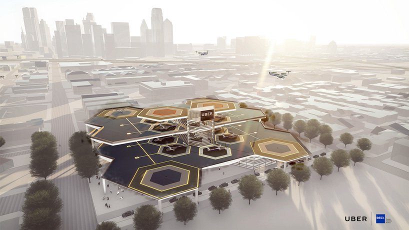 uber taxis voladores elevate air flying car skyport concepts designboom 1