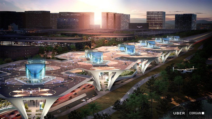 uber taxis voladores elevate air flying car skyport concepts designboom 2