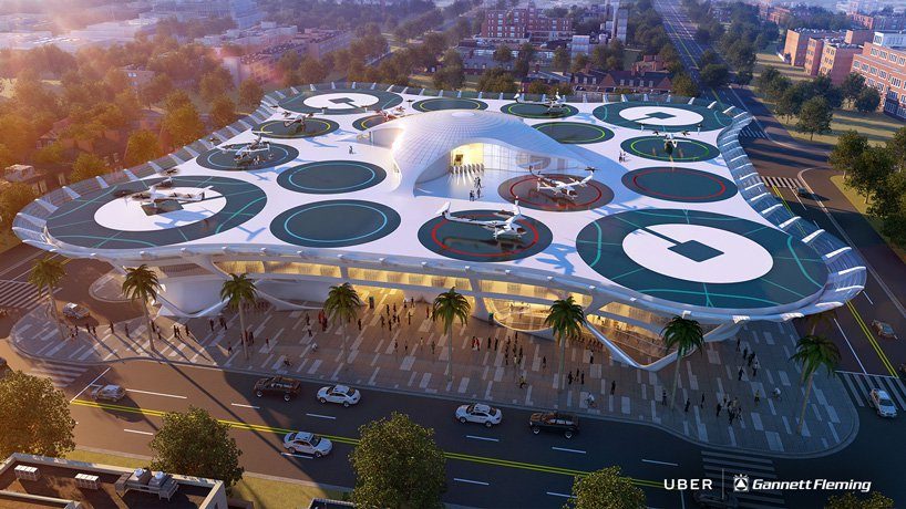 uber taxis voladores elevate air flying car skyport concepts designboom 3