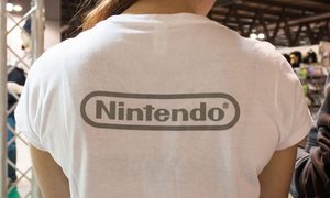 nintendo logo on t shirt