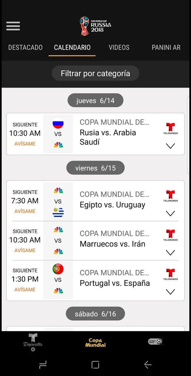 apps para seguir el mundial 2018 telemundo deportes 2