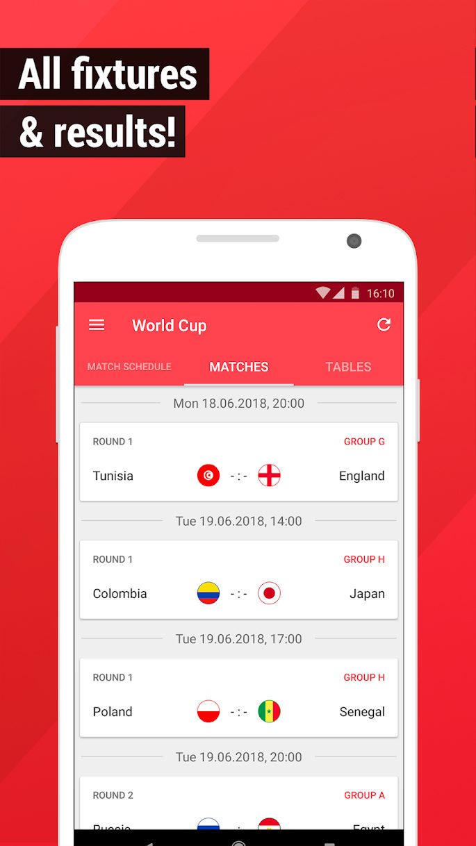apps para seguir el mundial 2018 wc app 2