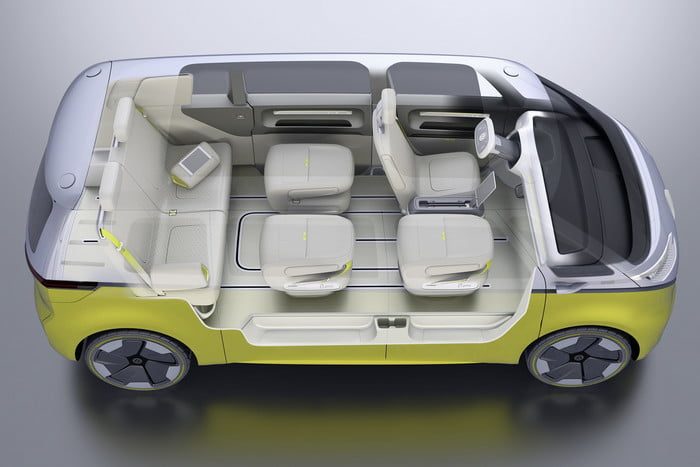 Imagen mostrando el interior de un Volkswagen Microbús I.D. Buzz concept car 4