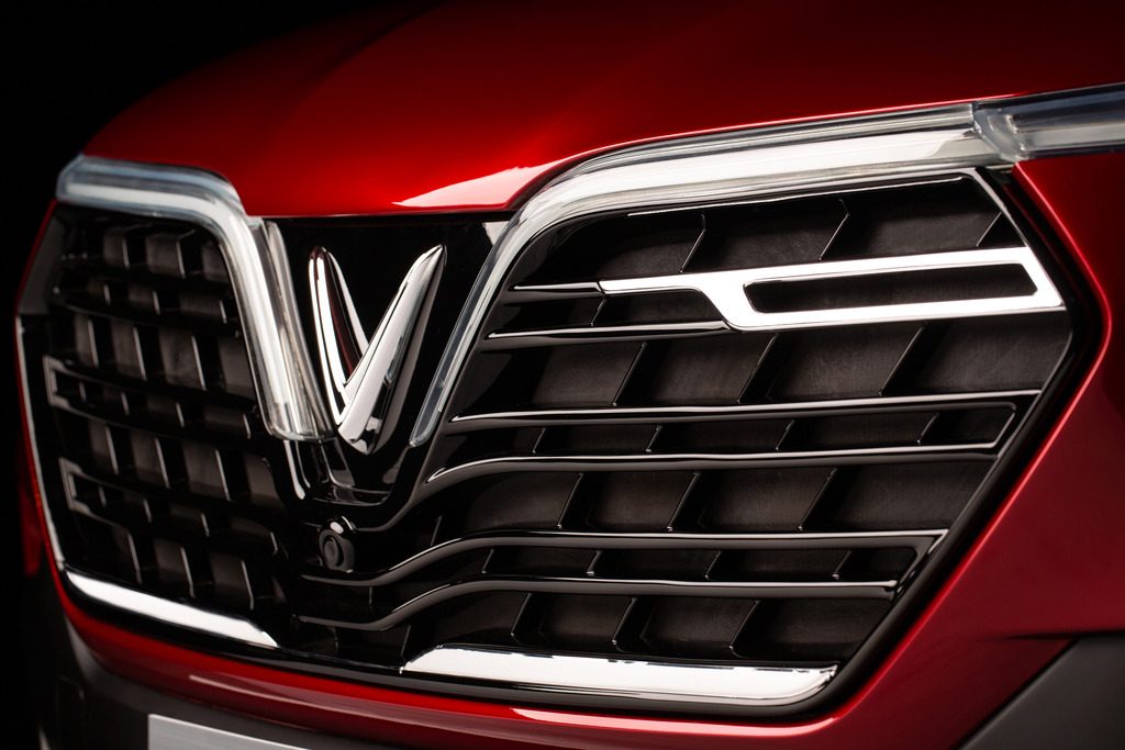 vinfast marca vietnam salon paris beckham suv  front grille detail