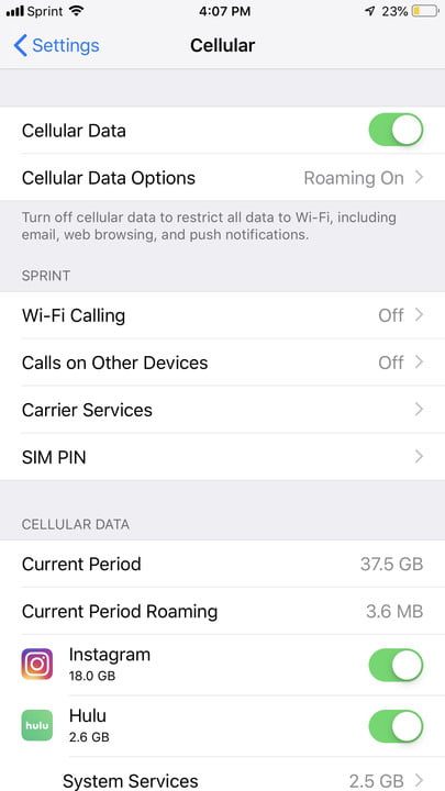 datos en el iphone como ahorrar ios 12 cellular data 1 720x720