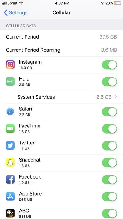 datos en el iphone como ahorrar ios 12 cellular data 2 720x720