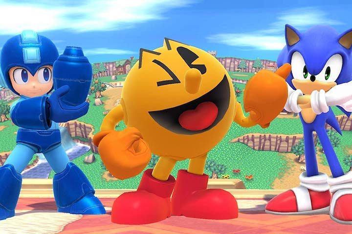 Sonic y Pacman junto a otro personaje en Super Smash Bros. para Nintendo 3DS.