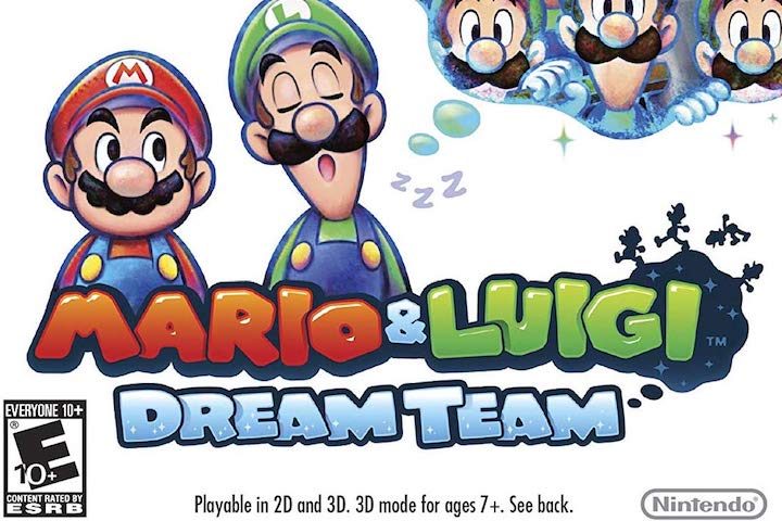 Mario junto a Luigi: en un cartelón de Dream TeamMario y Luigi: Dream Team.