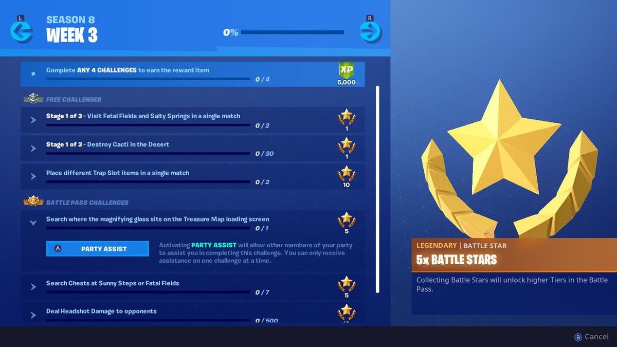 Desafíos de la semana 3, temporada 8 de Fortnite