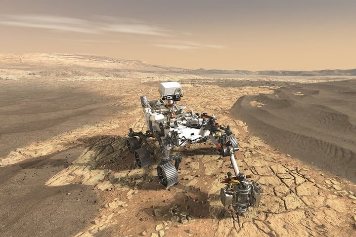 Rover Perseverance estudiando el suelo marciano para conocer todas las misiones al planeta Marte