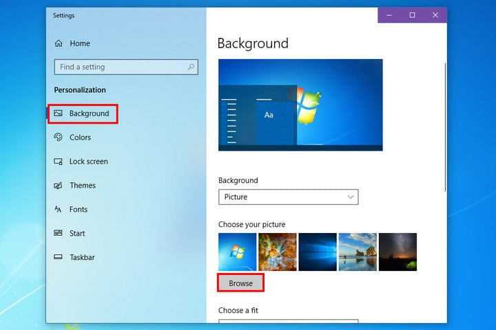 Personaliza el fondo de escritorio de Windows 10