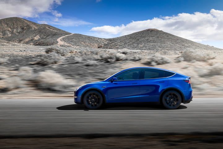 tesla model y side view