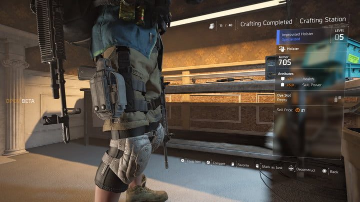 The Division 2: Usa las artesanías para mejorar tus niveles.