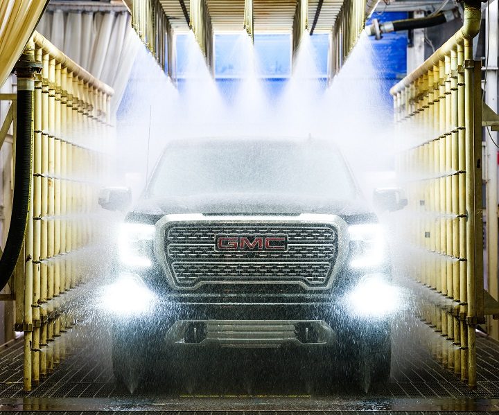 gmc camionetas camas carbonpro 2019 sierra denali testing in water spray booth