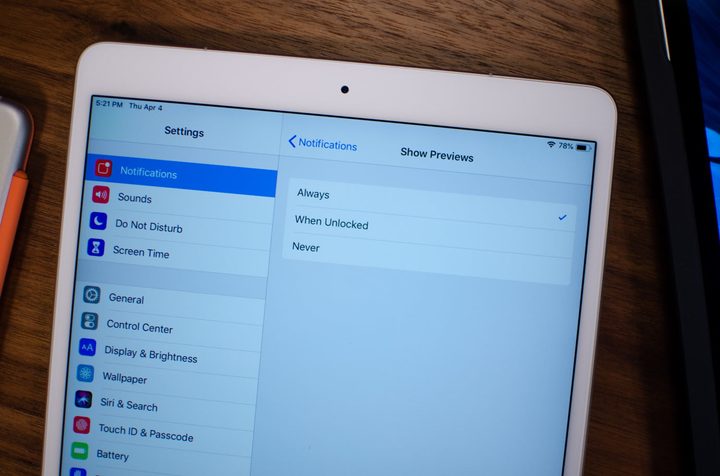 configurar ajustes en iPad
