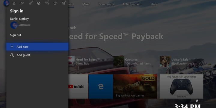 Pantalla de Configuración para aprender cómo compartir juegos Xbox One