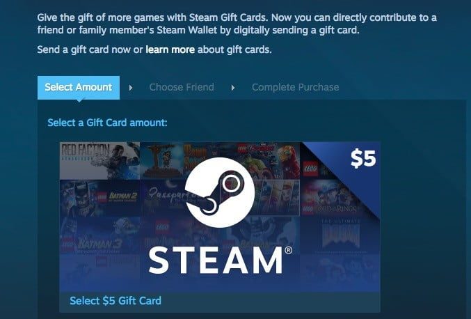 Además regalar un juego en Steam, también puedes obsequiar un código de Steam Wallet