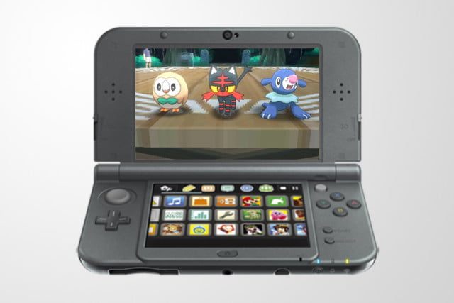 Tres Pokemones en una carrera en Pokémon Sun and Moon.