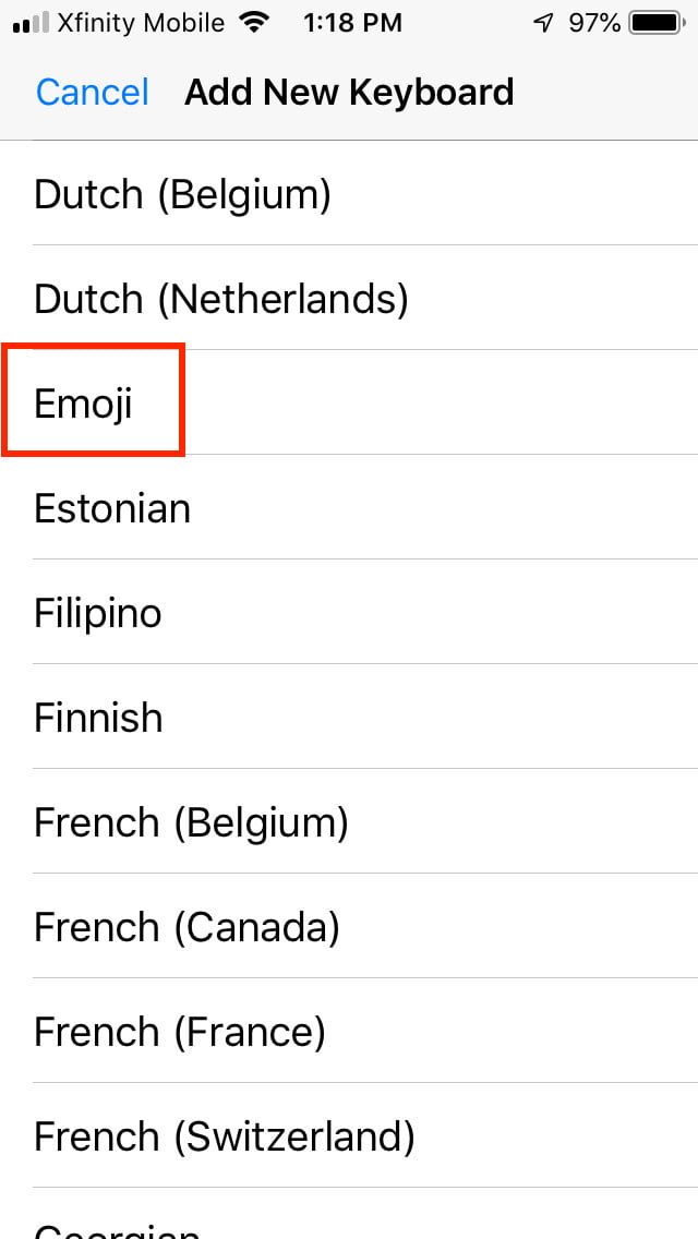 activar el teclado emoji en iPhone