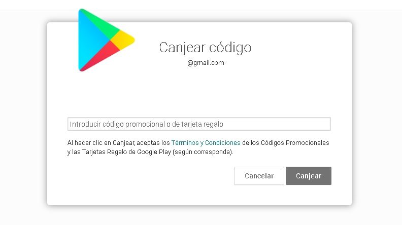 Las tarjetas Google Play también se pueden cobrar a través del sitio web.