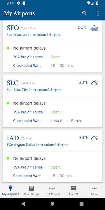 MyTSA | Las mejores aplicaciones para viajar iOS y Android