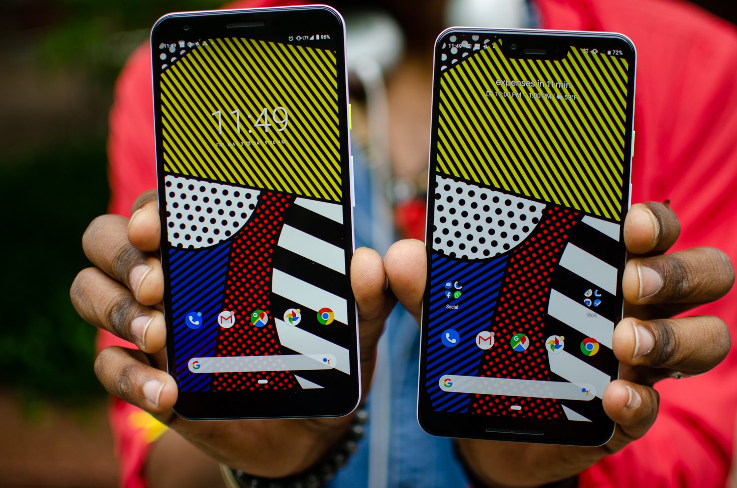 pixel 3 de rango medio 3a xl vs right front