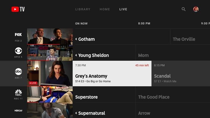 El servicio de YouTube TV también incluye la señal de ABC.