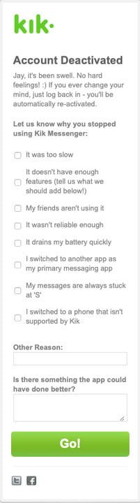 eliminar una cuenta de kik deactivate confirmed 720x720