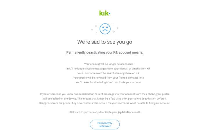 Estos son los pasos que debes seguir para eliminar una cuenta en Kik