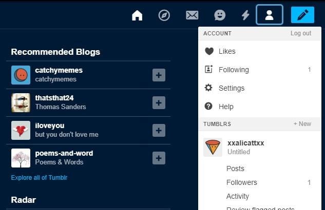 cambiar un nombre de usuario en Tumblr