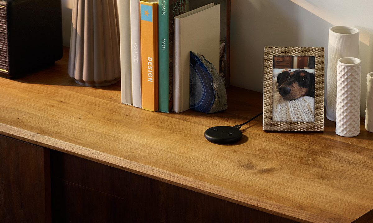 revision amazon echo input  black desk press image