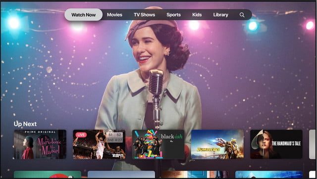 Pantalla de inicio de tvOS 13