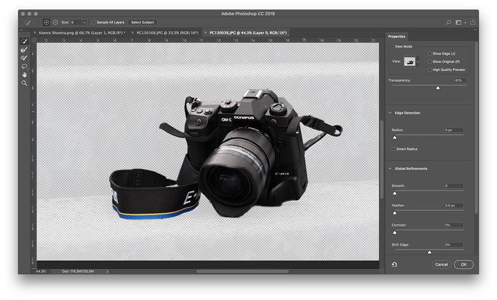 fondo transparente en Photoshop