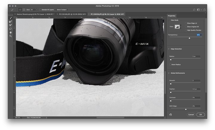 fondo transparente en Photoshop