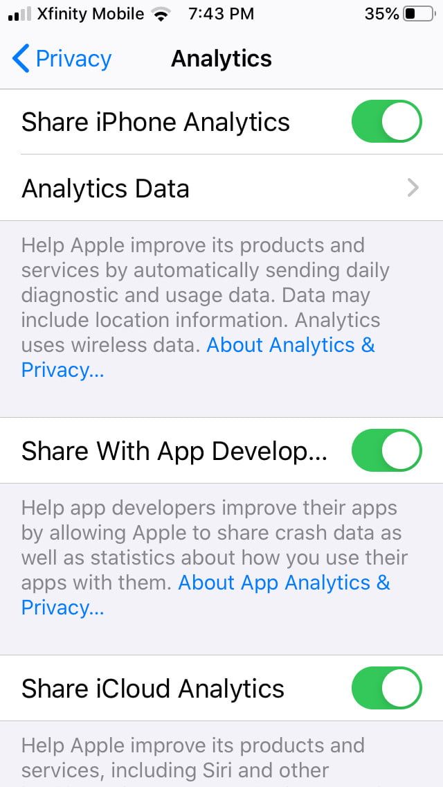 permisos a una app en iphone analytics1 640x1136